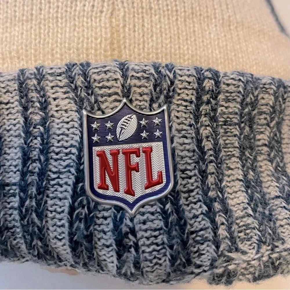 New Era OS fits most, New England Patriots NFL stitched hat. Blue, gray & white.